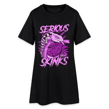 Gardien de reptiles sérieux au sujet des scinques à langue bleue - Robe T-shirt Femme - noir - Devant