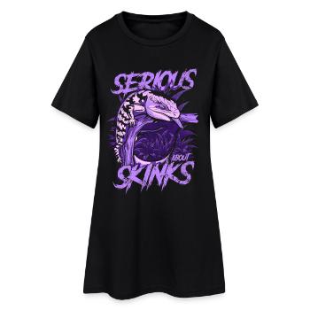 Ernsthaft über Blauzungenskinke Reptilienhalter - Frauen T-Shirt-Kleid - Schwarz - Vorne
