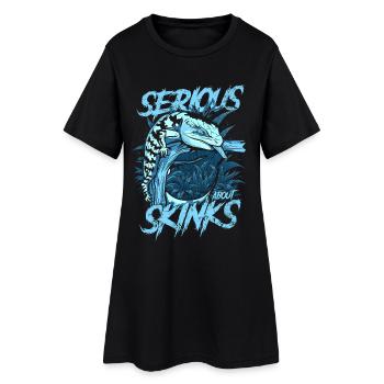 Ernsthaft über Blauzungenskinke Reptilienhalter - Frauen T-Shirt-Kleid - Schwarz - Vorne