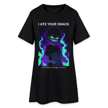 Dark Phonk Anime Creepy J'ai mangé ton goûter - Robe T-shirt Femme - noir - Devant