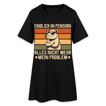Endlich in Pension - Vintage Capybara - Pensionär - Frauen T-Shirt-Kleid - Schwarz - Vorne