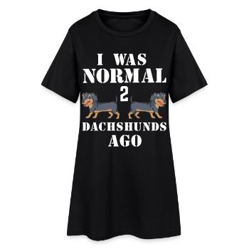 Conception humoristique de rappel de teckel - Robe T-shirt Femme - noir - Devant