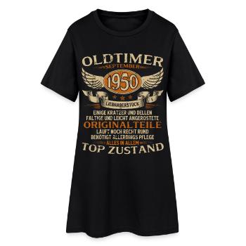 Cadeau d'anniversaire pour les 75 ans : voiture ancienne, septembre 1950 - Robe T-shirt Femme - noir - Devant