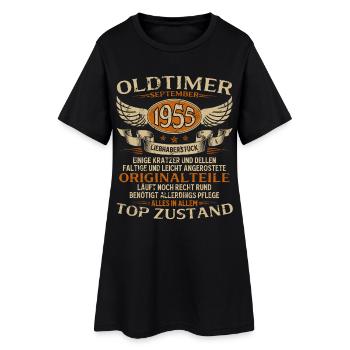 77. Geburtstag Geschenk Oldtimer September 1955 - Frauen T-Shirt-Kleid - Schwarz - Vorne