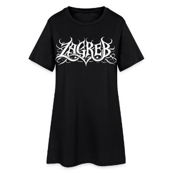 Zagreb Heavy Metal Headbanger Typografie - Frauen T-Shirt-Kleid - Schwarz - Vorne