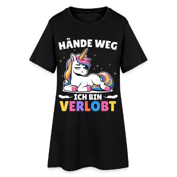 Malle : Bas les mains ! Tenue de soirée anti-flirt - Robe T-shirt Femme - noir - Devant