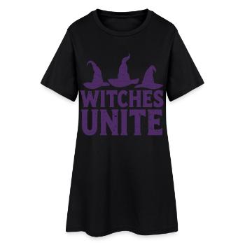 Witches Unite – Witch Hat Saying - Women’s T-Shirt Dress - black - Front