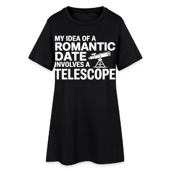 Romantic Date Telescope Journal  - Women’s T-Shirt Dress - black - Front