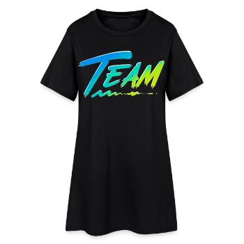 Team - Frauen T-Shirt-Kleid - Schwarz - Vorne