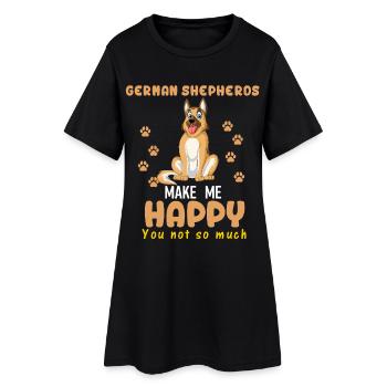 Berger allemand Bonheur - Robe T-shirt Femme - noir - Devant