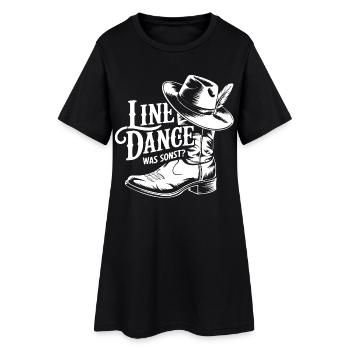 Line Dance What else? Cowboy Silhouette Design - Women’s T-Shirt Dress - black - Front