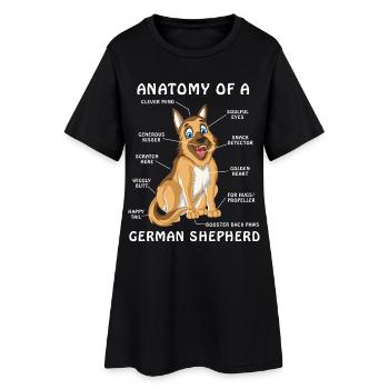 Anatomie du berger allemand - Robe T-shirt Femme - noir - Devant