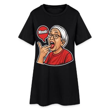 Maman asiatique avec un design de bulle de dialogue - Robe T-shirt Femme - noir - Devant