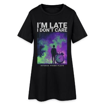 Je suis en retard je m’en fiche Phonk Esthétique sombre - Robe T-shirt Femme - noir - Devant