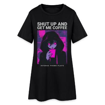 Tais-toi et prends-moi un café Anime Coffee Phonk Music - Robe T-shirt Femme - noir - Devant