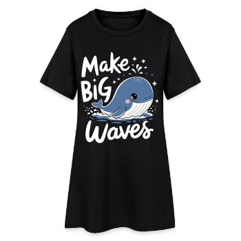 Ocean Protection: Big Waves Hit With - Women’s T-Shirt Dress - black - Front