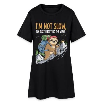 Sloth climbing a mountain with a view - Women’s T-Shirt Dress - black - Front