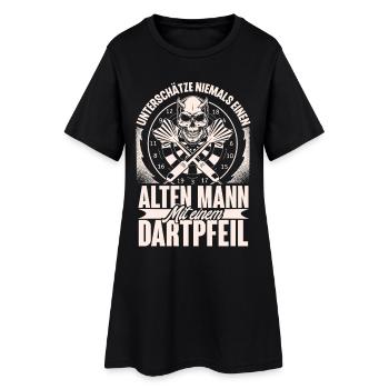 Darts - Frauen T-Shirt-Kleid - Schwarz - Vorne