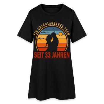 33 Jahre Unschlagbares Team Liebesgeschenk Paar - Frauen T-Shirt-Kleid - Schwarz - Vorne