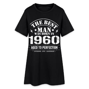 Geboren im 1960 Geburtstag 1960 - 65 Jahre Retro - Frauen T-Shirt-Kleid - Schwarz - Vorne