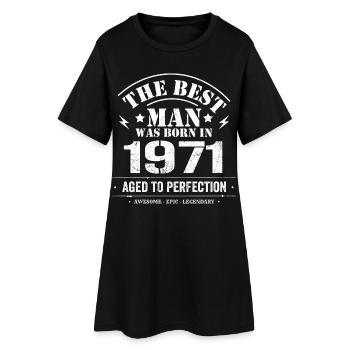 Geboren im 1971 Geburtstag 1971 - 54 Jahre Retro - Frauen T-Shirt-Kleid - Schwarz - Vorne