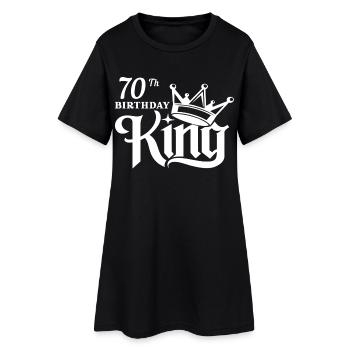 König zum 70. Geburtstag - Frauen T-Shirt-Kleid - Schwarz - Vorne