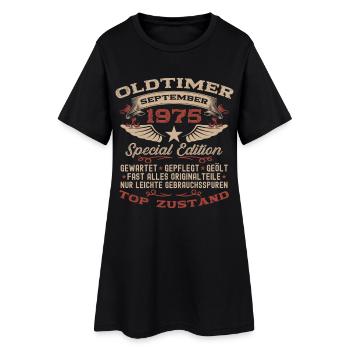 Cadeau d'anniversaire pour les 50 ans d'une voiture ancienne, septembre 1975 - Robe T-shirt Femme - noir - Devant