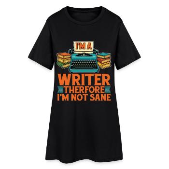 Scénariste Je suis écrivain donc je suis amoureux des livres - Robe T-shirt Femme - noir - Devant
