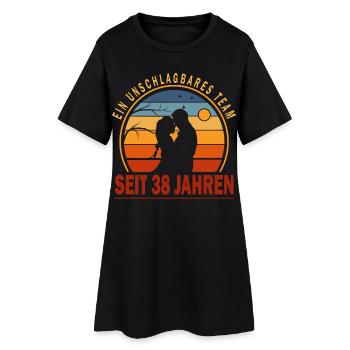 38 Jahre Unschlagbares Team Liebesgeschenk Paar - Frauen T-Shirt-Kleid - Schwarz - Vorne