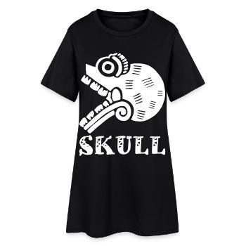 Crâne tribal blanc - Robe T-shirt Femme - noir - Devant
