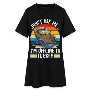 Vacances Turquie - Robe T-shirt Femme - noir - Devant