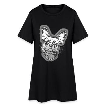 Bouledogue français - Robe T-shirt Femme - noir - Devant