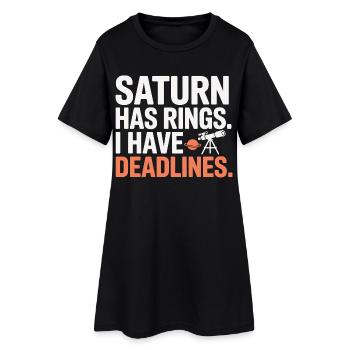 Astronomy Humor Work Struggles  - Women’s T-Shirt Dress - black - Front