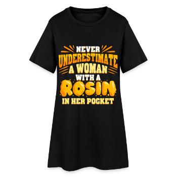 Contorsionniste Contorsion Colophane dans sa poche - Robe T-shirt Femme - noir - Devant