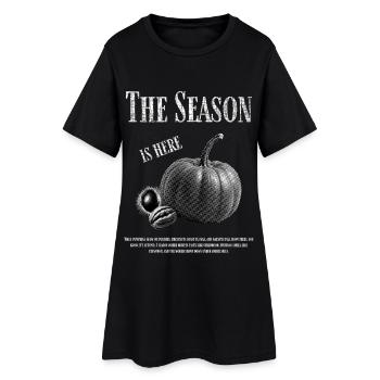 Design d'automne avec citrouille et noix - Robe T-shirt Femme - noir - Devant