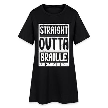 Professeur de Braille Braille Dotum - Robe T-shirt Femme - noir - Devant