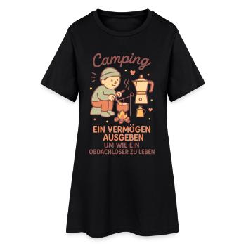 Camping, une vie sans maison, drôle de dicton de campeur - Robe T-shirt Femme - noir - Devant