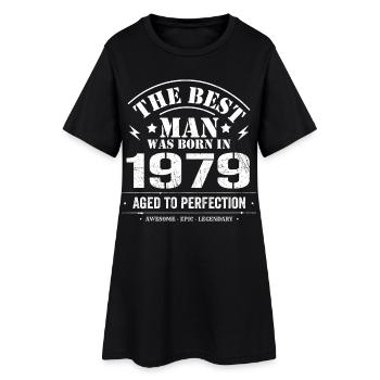 Né(e) en 1979 Date de naissance 1979 - 46 ans Rétro - Robe T-shirt Femme - noir - Devant
