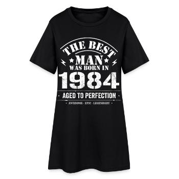 Né(e) en 1984 Date de naissance 1984 - 41 ans Rétro - Robe T-shirt Femme - noir - Devant