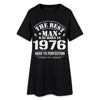 Né(e) en 1976 Date de naissance 1976 - 49 ans Rétro - Robe T-shirt Femme - noir - Devant