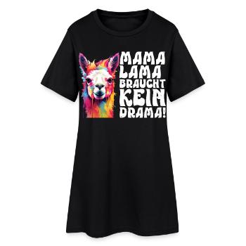 Les futures mamans MAMA LAMA N'A PAS BESOIN DE DRAME - Robe T-shirt Femme - noir - Devant