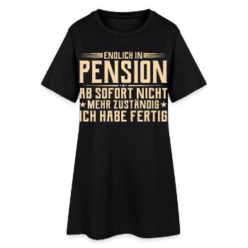 Pension Nicht mehr zuständig - Pensionär - Frauen T-Shirt-Kleid - Schwarz - Vorne
