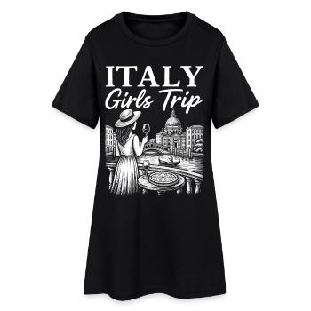 Illustration de voyage pour filles italiennes - Robe T-shirt Femme - noir - Devant