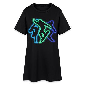 Silhouettes de snowboardeurs hommes garçons snowboard - Robe T-shirt Femme - noir - Devant