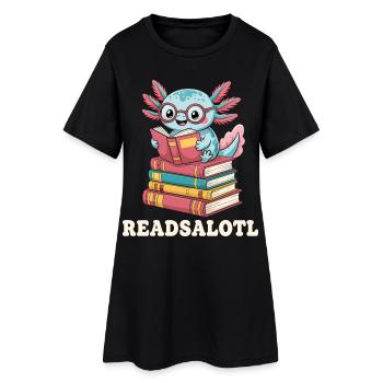 Readsalotl Axolotl Lecture Livres - Robe T-shirt Femme - noir - Devant