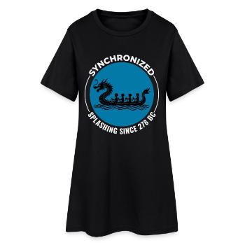 Conception de pagayage synchronisé - Robe T-shirt Femme - noir - Devant