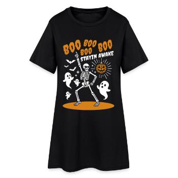 Bou bou bou bou - Rester éveillé - Fête d'Halloween - Robe T-shirt Femme - noir - Devant