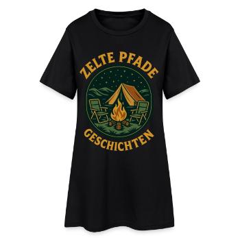 Tentes Sentiers Histoires Camping Aventure Camper - Robe T-shirt Femme - noir - Devant