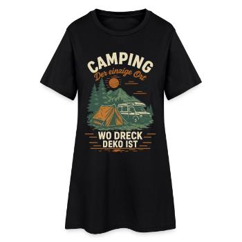 Camping Le seul endroit où la décoration de la terre est un camping-car - Robe T-shirt Femme - noir - Devant
