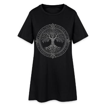 Arbre de Vie Symbole Runes Vikings - Robe T-shirt Femme - noir - Devant